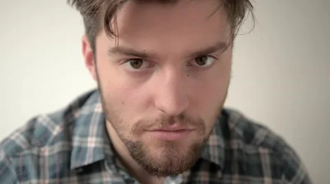 Looking into camera shallow depth of field Stock Footage 55152473