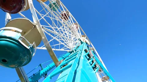 Looking Up Candy Color Ferris Wheel Video stock 37230797