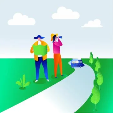 Looking for car rental vector illustration concept Stock Illustration
