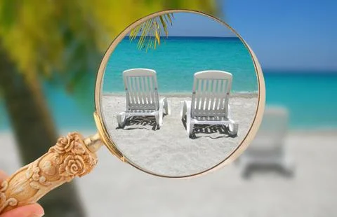 Looking into a caribbean getaway Foto stock