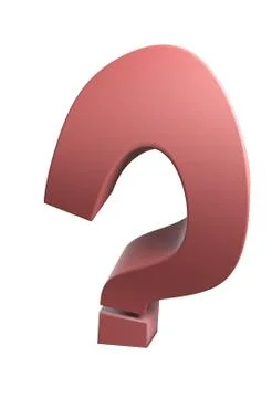 Looking cartoon question mark, 3d illustration Stock Illustration