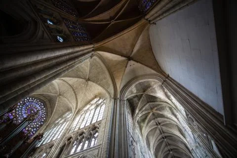 Looking up in the cathedral of tours Stock Photos