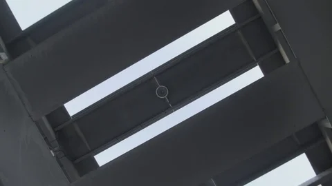 Looking up at the ceiling of a concrete structure Stock Footage 84072124