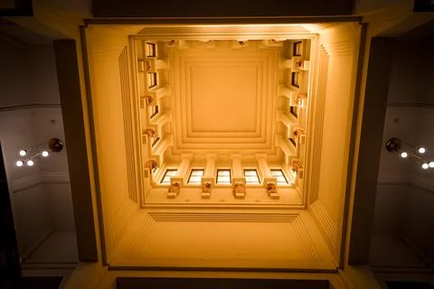 Looking up the ceiling lighting Stock Photos
