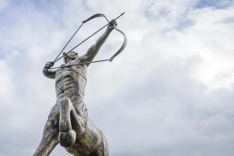 Looking up at a Centaur sculpture Stock Photos