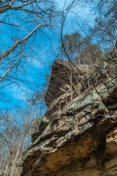 Looking up at a cliff Stock Photos