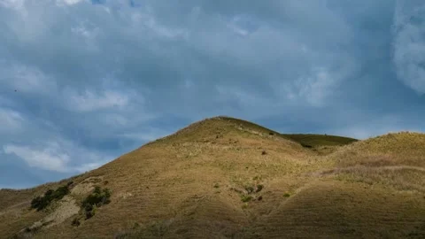 Looking up at clouds passing over a hilldside Stock Footage 251500267