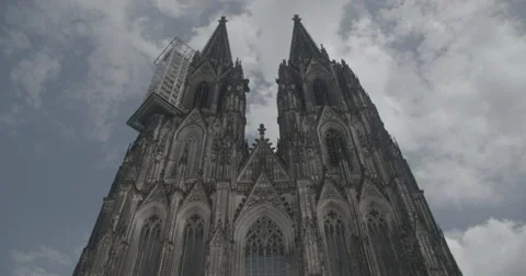 Looking up at Cologne Cathedral / Cologne, Germany (Köln) - 4K Stock Footage 68504949