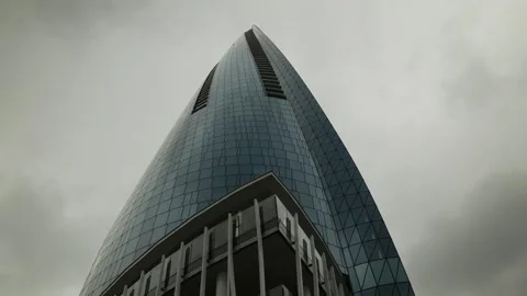 Looking up at Crown Sydney in Barangaroo 6K Stock Footage 302687214