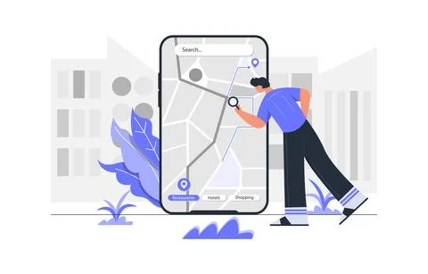 Looking for destination concept flat illustration Stock Illustration