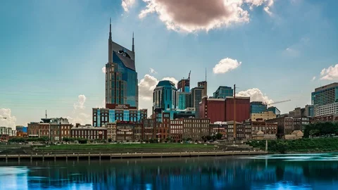 Looking at the Developing Nashville Skyline in Nashville Tennessee 2017 動画素材 120610080