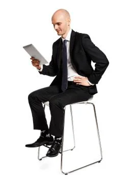 Looking at the Digital Tablet Stock Photos