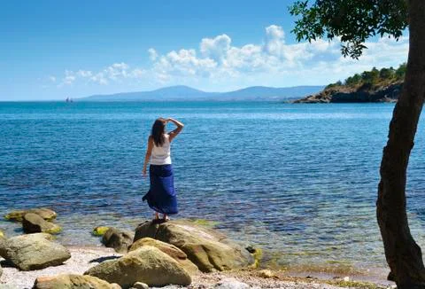 Looking in the distance Stock Photos