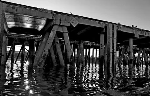 Looking up at the dock Stock Photos