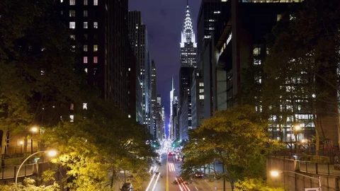 Looking Down 42nd Street in Midtown Manhattan Video stock 76507295