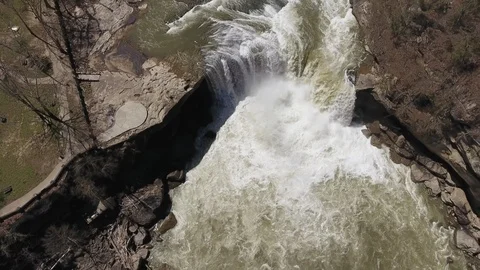 Looking Down from Above Cumberland Falls in Kentucky Stock Footage 96750921
