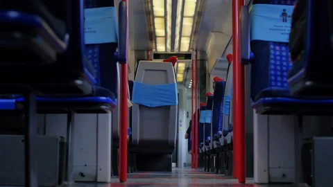 Looking Down The Aisle Of An Empty Train Stock-Footage 150401101