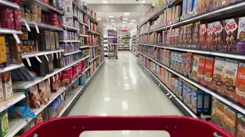 Looking Down the Aisle at Target Video stock 251553009