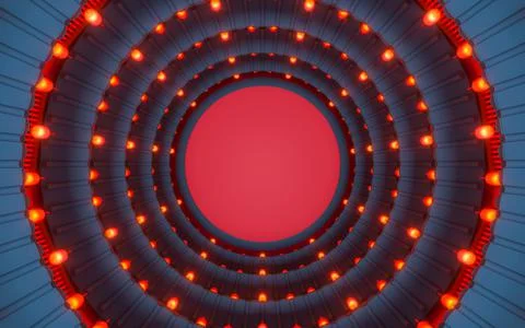 Looking down at ancient round house, Chinese classical round house, 3d render Stock Illustration