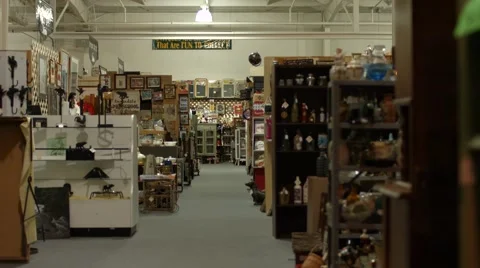 Looking Down Antique Aisle Stock Footage 51868010