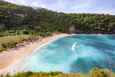 Looking down at Atuh Beach Stock Photos