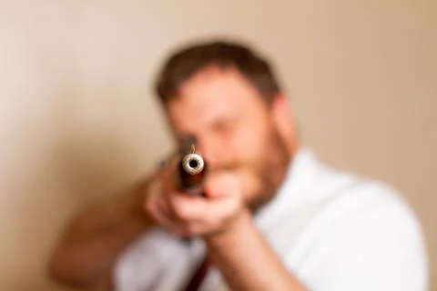 Looking down the barrel Stock Photos