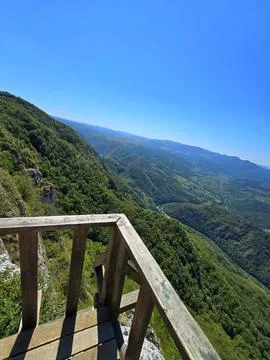 Looking down from the Bedeleu Mountain top Stock Photos