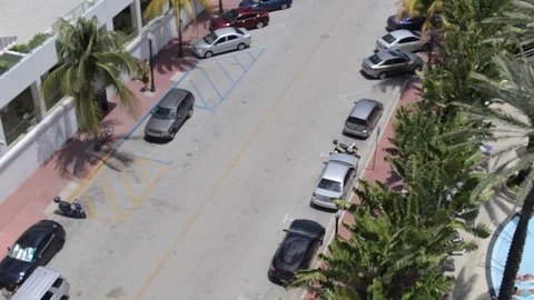 Looking Down From Building onto Street Stock Footage 76356206