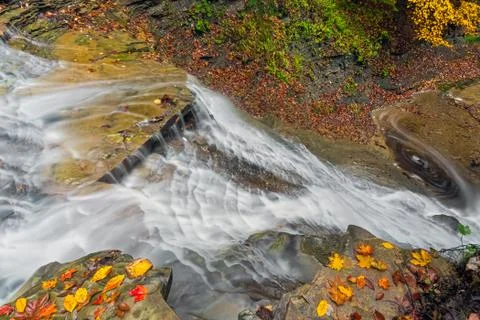Looking Down Buttermilk Falls Stock Photos