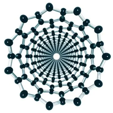 Looking down a carbon nanotube Stock Illustration