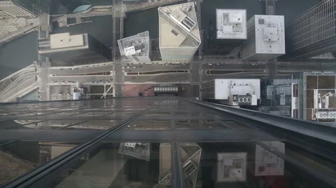 Looking down at Chicago traffic, video Stock Footage 44777923