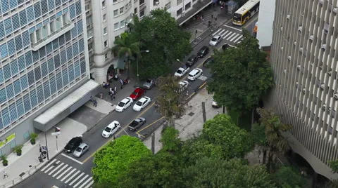 Looking down on city street Video stock 40494358