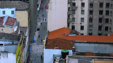 Looking down on city street Video stock 180179308