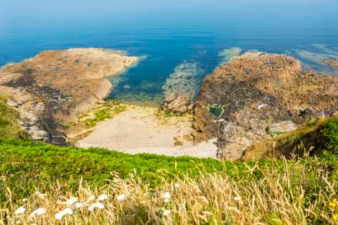 Looking down the cliff Stock Photos