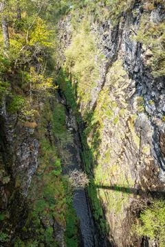 Looking down into Corrieshalloch Gorge Stock Photos