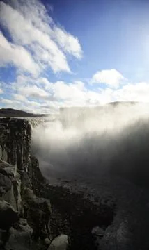 Looking down to Dettifoss Foto stock