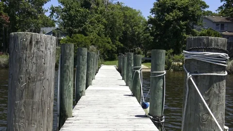 Looking down the dock Video stock 90581050