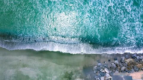 Looking down Drone Aerial View Of San Clemente, Orange County  Stock Photos