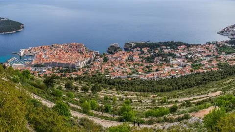 Looking down on Dubrovnik Stock Photos