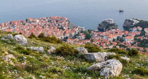 Looking down on Dubrovnik Stock Photos