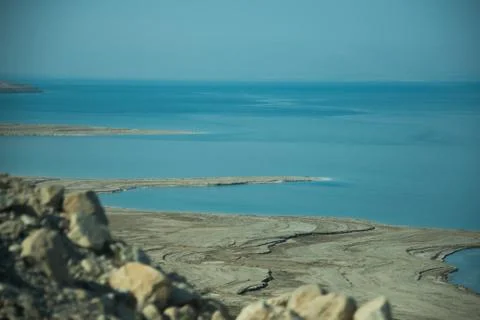 Looking Down on the Eastern Shore of the Dead Sea Foto stock
