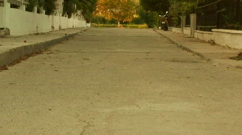 Looking down an empty road Stock Footage 284520