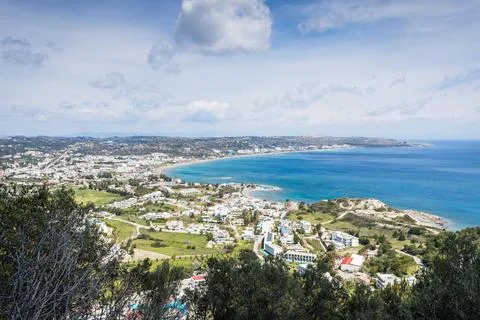 Looking down on Faliraki Beach Stock Photos