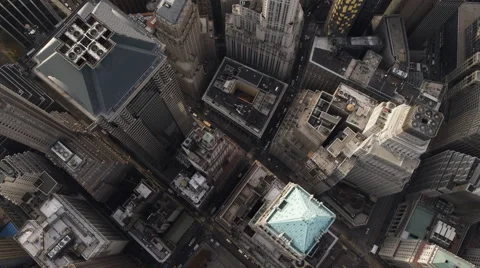 Looking down on Financial District in New York City. Shot in 2011. Stock Footage