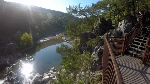 Looking down fpv at a river running through a valley 스톡 동영상 109558621