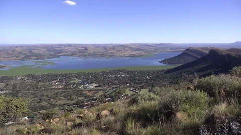 Looking down on the Hartbeespoort dam Stock Footage 83618171