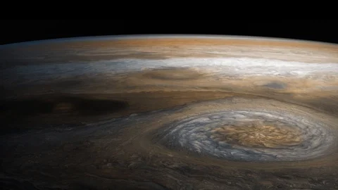Looking Down on Jupiter's Storm Stock Footage 94690763