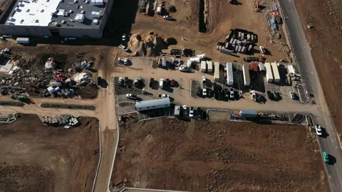 Looking down on a large construction site 動画素材 148511535