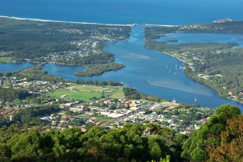 Looking down at laurieton Foto stock