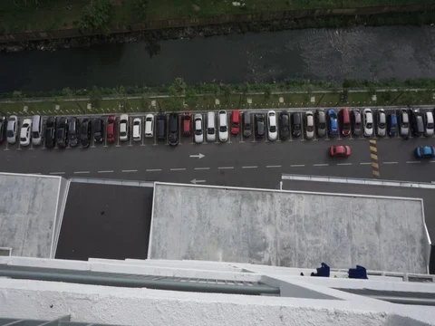 Looking down from level 30 Stock Footage 92652518